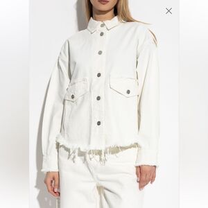 AllSaints Hettie Shacket Womens White Denim  Sz Small